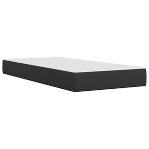 Κρεβάτι Boxspring με Στρώμα Μαύρο 90x200εκ. από Συνθετικό Δέρμα