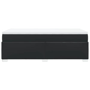 Κρεβάτι Boxspring με Στρώμα Μαύρο 90x200εκ. από Συνθετικό Δέρμα