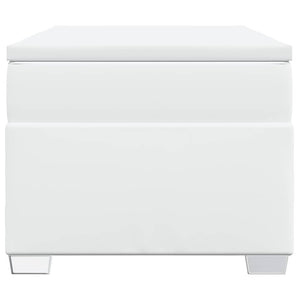 Κρεβάτι Boxspring με Στρώμα Λευκό 90x200εκ. από Συνθετικό Δέρμα - Pakobazaar