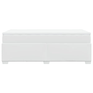 Κρεβάτι Boxspring με Στρώμα Λευκό 90x200εκ. από Συνθετικό Δέρμα - Pakobazaar