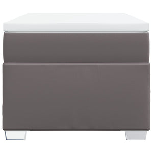 Κρεβάτι Boxspring με Στρώμα Γκρι 90x200 εκ. από Συνθετικό Δέρμα - Pakobazaar
