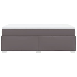 Κρεβάτι Boxspring με Στρώμα Γκρι 90x200 εκ. από Συνθετικό Δέρμα - Pakobazaar