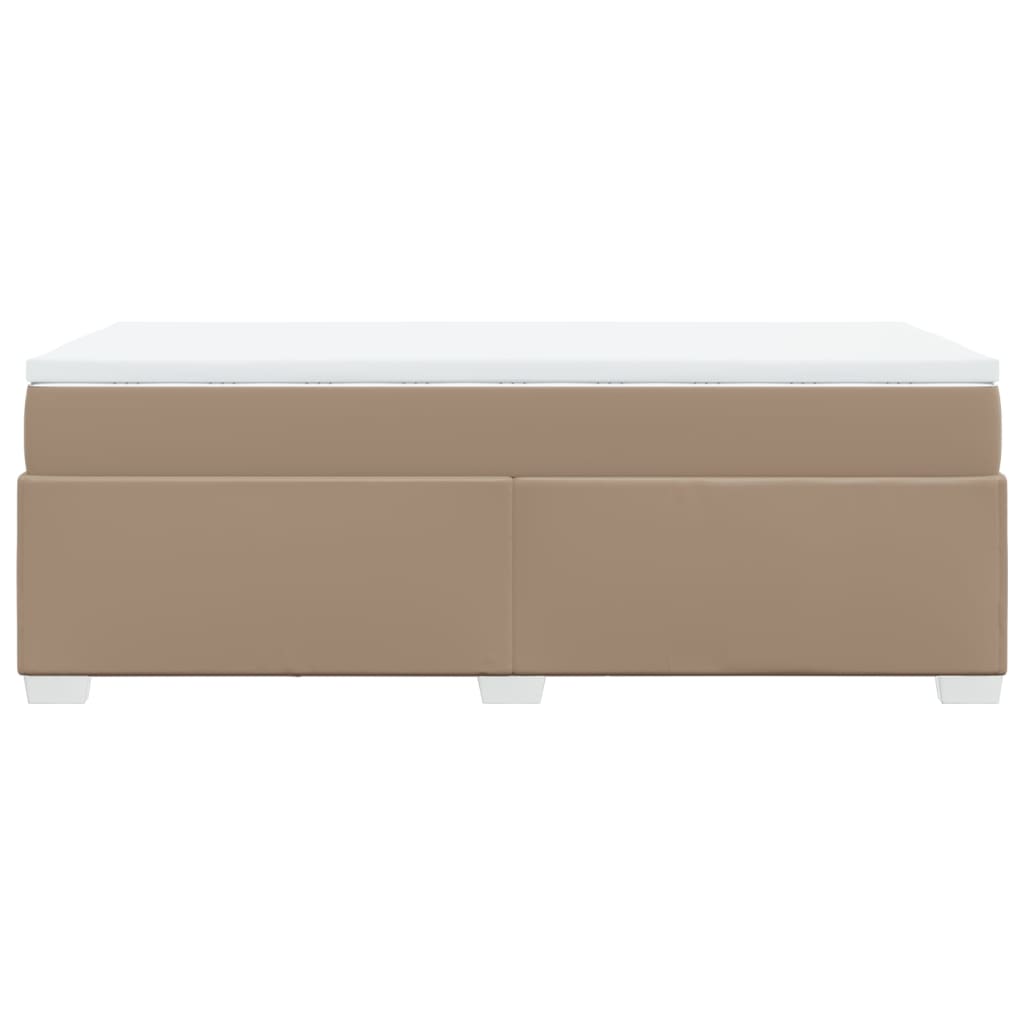 Κρεβάτι Boxspring με Στρώμα Καπουτσίνο 90x200εκ.από Συνθ. Δέρμα