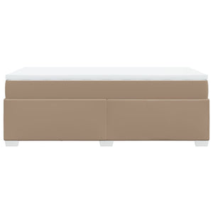 Κρεβάτι Boxspring με Στρώμα Καπουτσίνο 90x200εκ.από Συνθ. Δέρμα