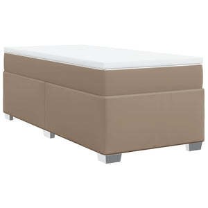 Κρεβάτι Boxspring με Στρώμα Καπουτσίνο 90x200εκ.από Συνθ. Δέρμα