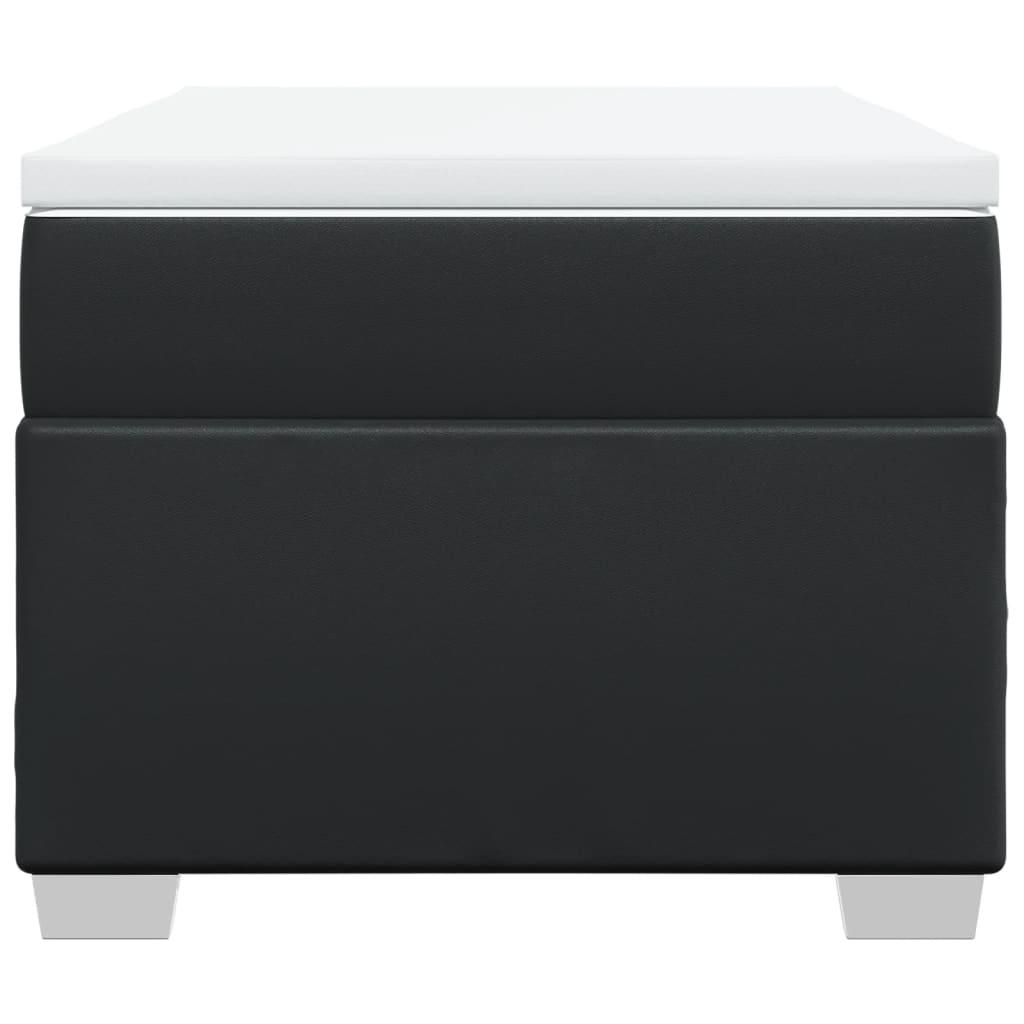 Κρεβάτι Boxspring με Στρώμα Μαύρο 100x200εκ.από Συνθετικό Δέρμα