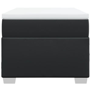 Κρεβάτι Boxspring με Στρώμα Μαύρο 100x200εκ.από Συνθετικό Δέρμα