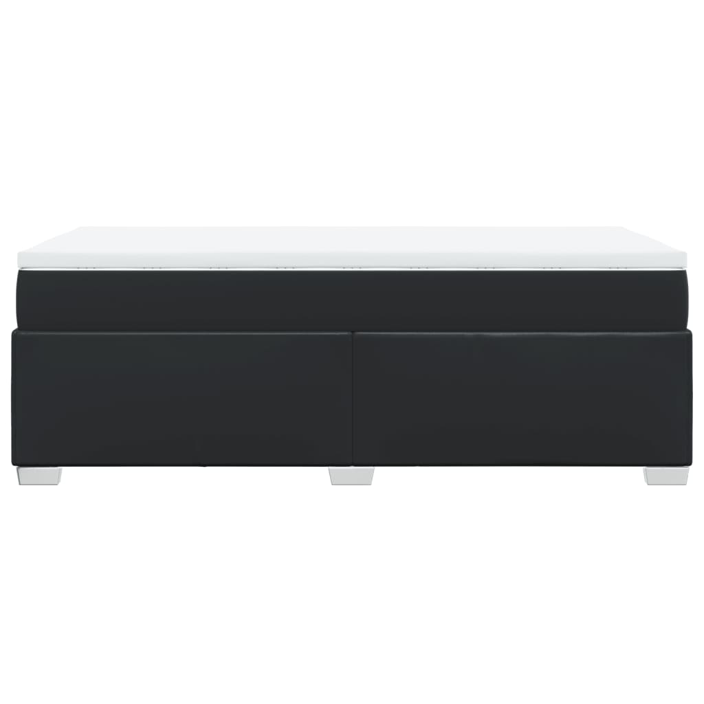 Κρεβάτι Boxspring με Στρώμα Μαύρο 100x200εκ.από Συνθετικό Δέρμα
