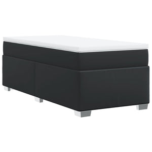 Κρεβάτι Boxspring με Στρώμα Μαύρο 100x200εκ.από Συνθετικό Δέρμα