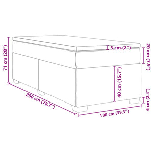 Κρεβάτι Boxspring με Στρώμα Λευκό 100x200εκ.από Συνθετικό Δέρμα - Pakobazaar