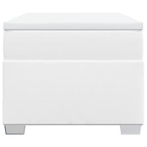 Κρεβάτι Boxspring με Στρώμα Λευκό 100x200εκ.από Συνθετικό Δέρμα - Pakobazaar