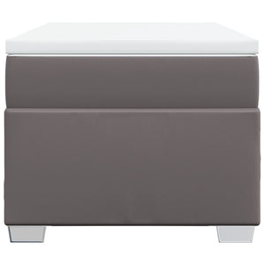 Κρεβάτι Boxspring με Στρώμα Γκρι 100x200εκ. από Συνθετικό Δέρμα - Pakobazaar