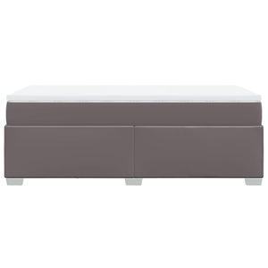 Κρεβάτι Boxspring με Στρώμα Γκρι 100x200εκ. από Συνθετικό Δέρμα - Pakobazaar