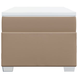Κρεβάτι Boxspring με Στρώμα Καπουτσίνο 100x200εκ.από Συνθ.Δέρμα - Pakobazaar