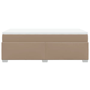 Κρεβάτι Boxspring με Στρώμα Καπουτσίνο 100x200εκ.από Συνθ.Δέρμα - Pakobazaar