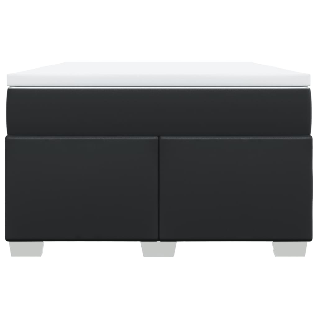 Κρεβάτι Boxspring με Στρώμα Μαύρο 120x190εκ.από Συνθετικό Δέρμα