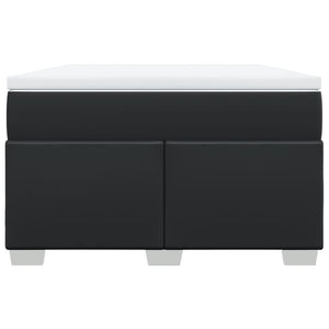 Κρεβάτι Boxspring με Στρώμα Μαύρο 120x190εκ.από Συνθετικό Δέρμα
