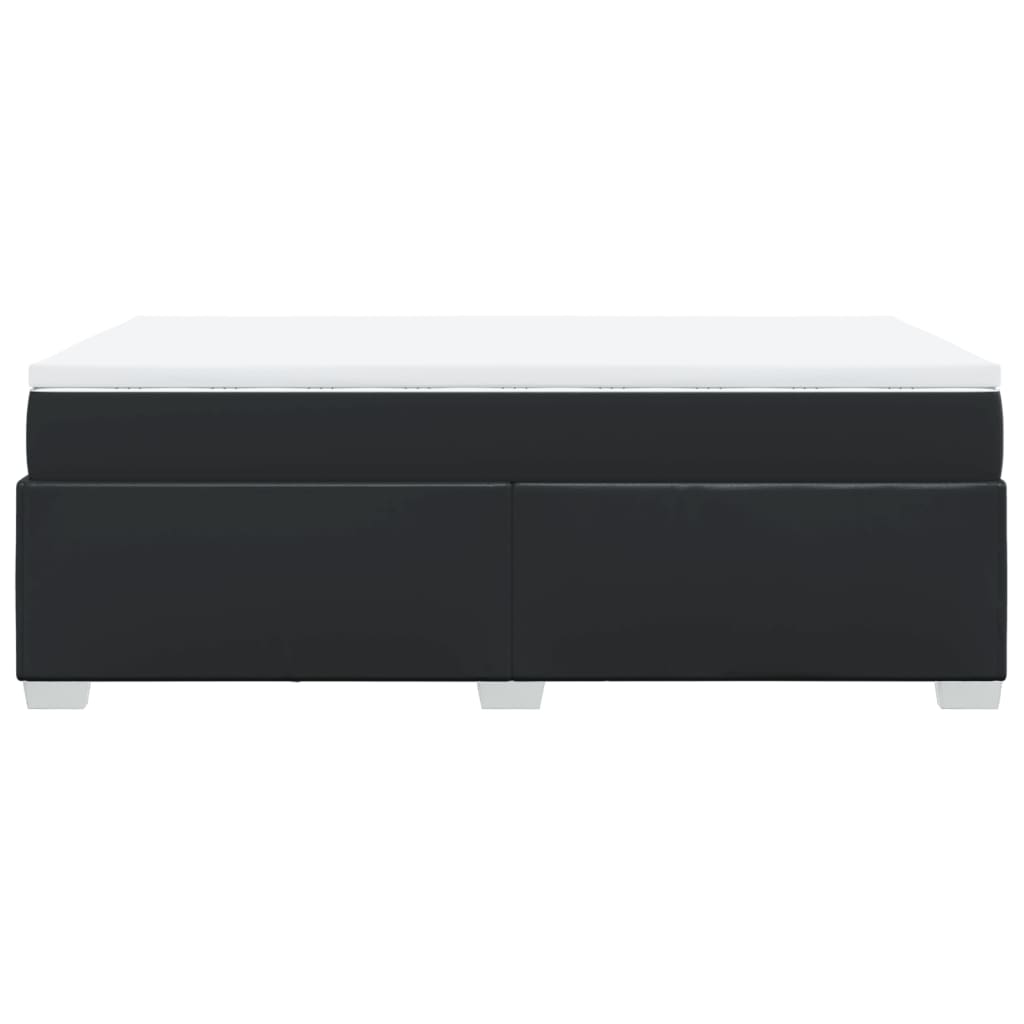 Κρεβάτι Boxspring με Στρώμα Μαύρο 120x190εκ.από Συνθετικό Δέρμα