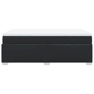 Κρεβάτι Boxspring με Στρώμα Μαύρο 120x190εκ.από Συνθετικό Δέρμα