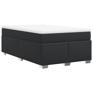 Κρεβάτι Boxspring με Στρώμα Μαύρο 120x190εκ.από Συνθετικό Δέρμα