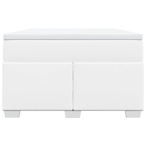Κρεβάτι Boxspring με Στρώμα Λευκό 120x190εκ.από Συνθετικό Δέρμα