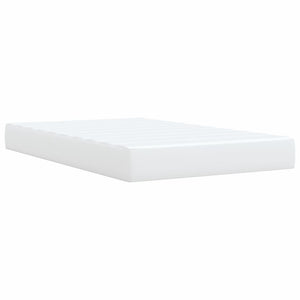 Κρεβάτι Boxspring με Στρώμα Λευκό 120x190εκ.από Συνθετικό Δέρμα