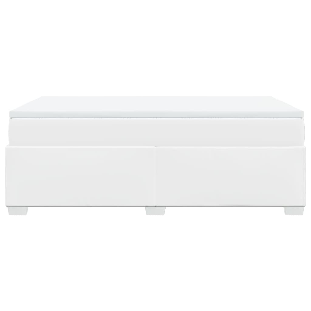 Κρεβάτι Boxspring με Στρώμα Λευκό 120x190εκ.από Συνθετικό Δέρμα