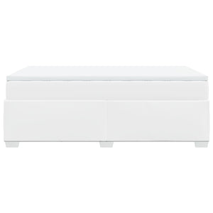 Κρεβάτι Boxspring με Στρώμα Λευκό 120x190εκ.από Συνθετικό Δέρμα