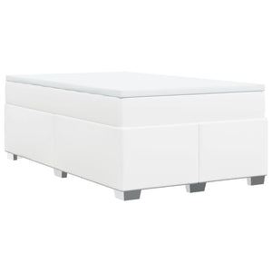 Κρεβάτι Boxspring με Στρώμα Λευκό 120x190εκ.από Συνθετικό Δέρμα
