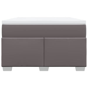 Κρεβάτι Boxspring με Στρώμα Γκρι 120x190εκ. από Συνθετικό Δέρμα