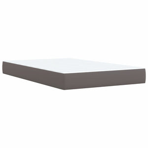 Κρεβάτι Boxspring με Στρώμα Γκρι 120x190εκ. από Συνθετικό Δέρμα