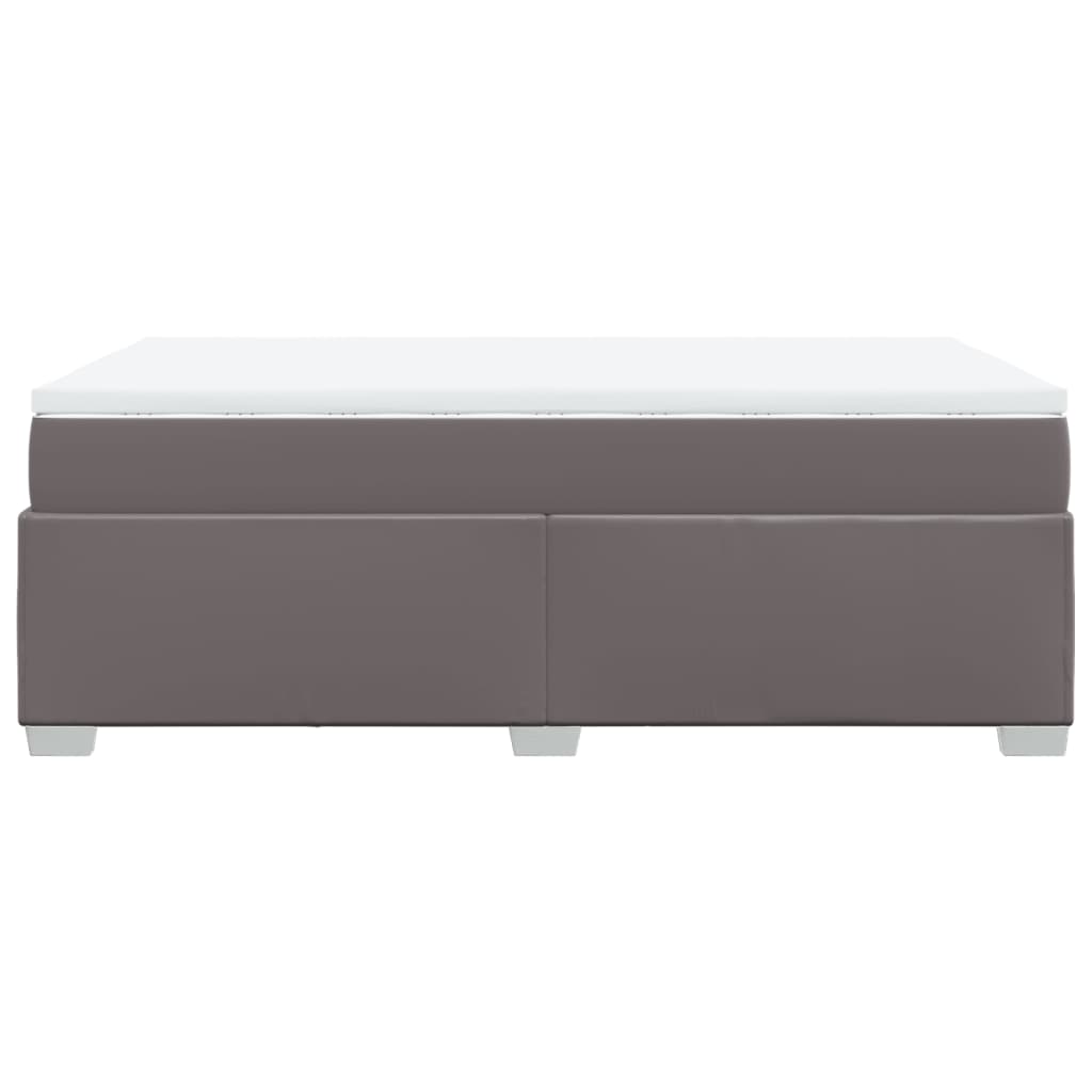 Κρεβάτι Boxspring με Στρώμα Γκρι 120x190εκ. από Συνθετικό Δέρμα