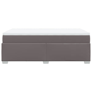 Κρεβάτι Boxspring με Στρώμα Γκρι 120x190εκ. από Συνθετικό Δέρμα