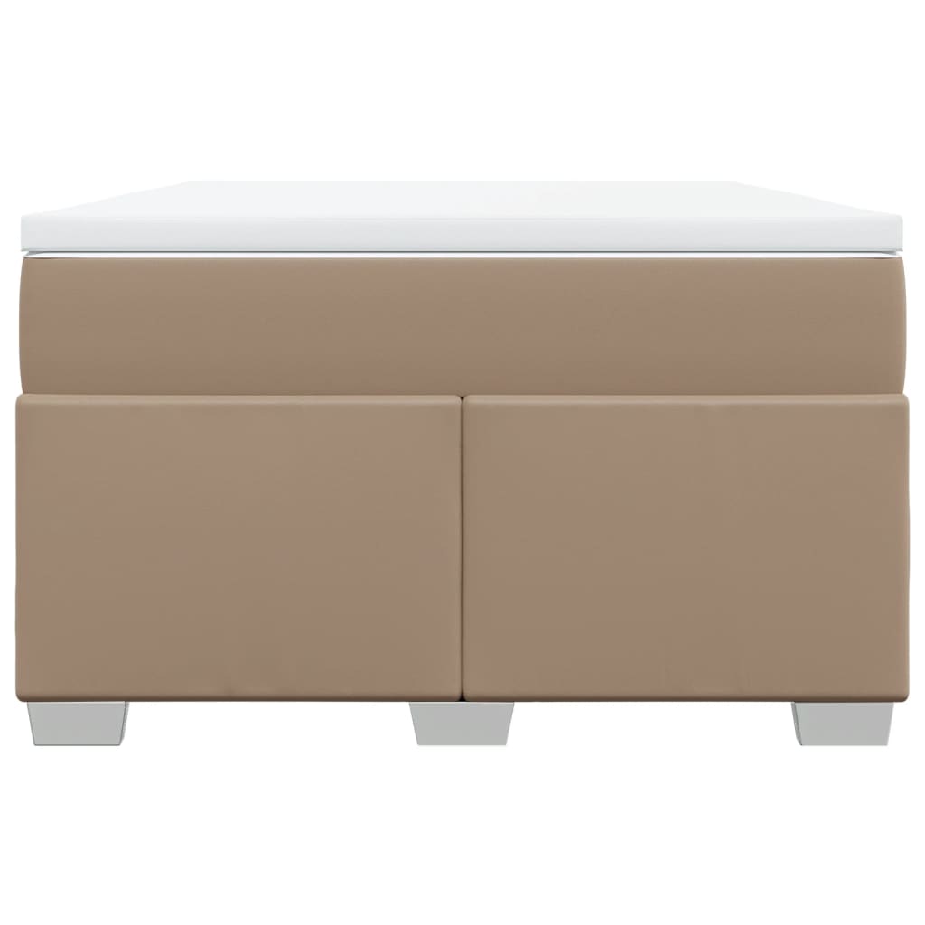 Κρεβάτι Boxspring με Στρώμα Καπουτσίνο 120x190εκ.από Συνθ.Δέρμα
