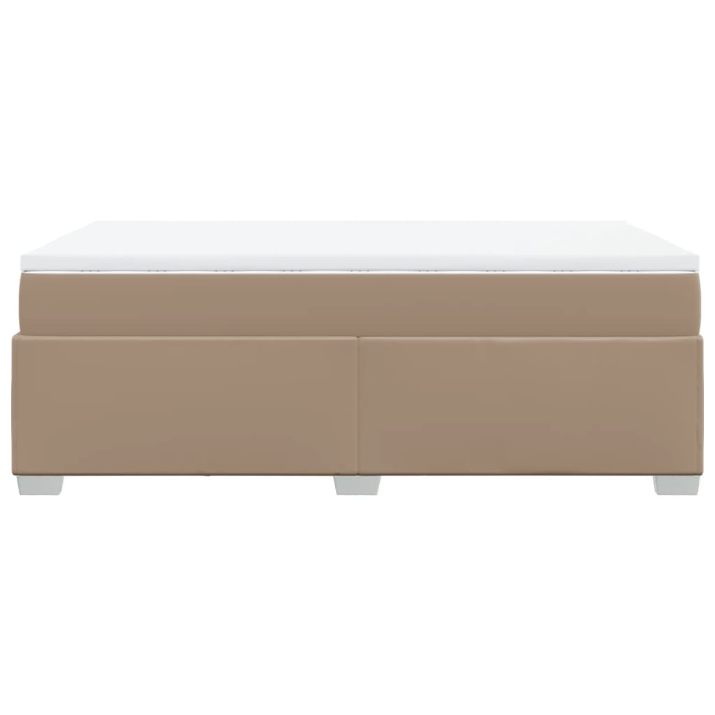Κρεβάτι Boxspring με Στρώμα Καπουτσίνο 120x190εκ.από Συνθ.Δέρμα