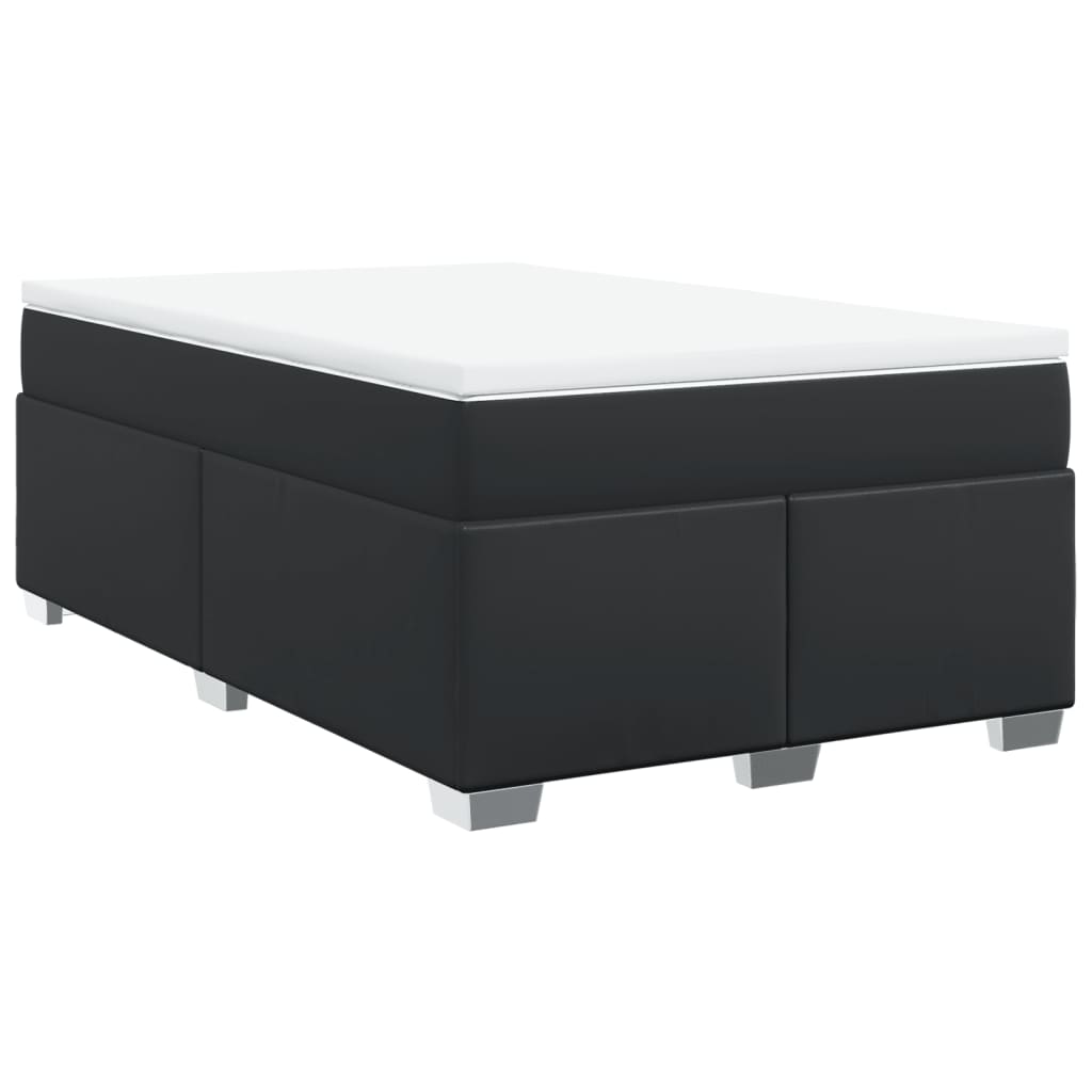 Κρεβάτι Boxspring με Στρώμα Μαύρο 120 x 200 εκ. Συνθετικό Δέρμα - Pakobazaar