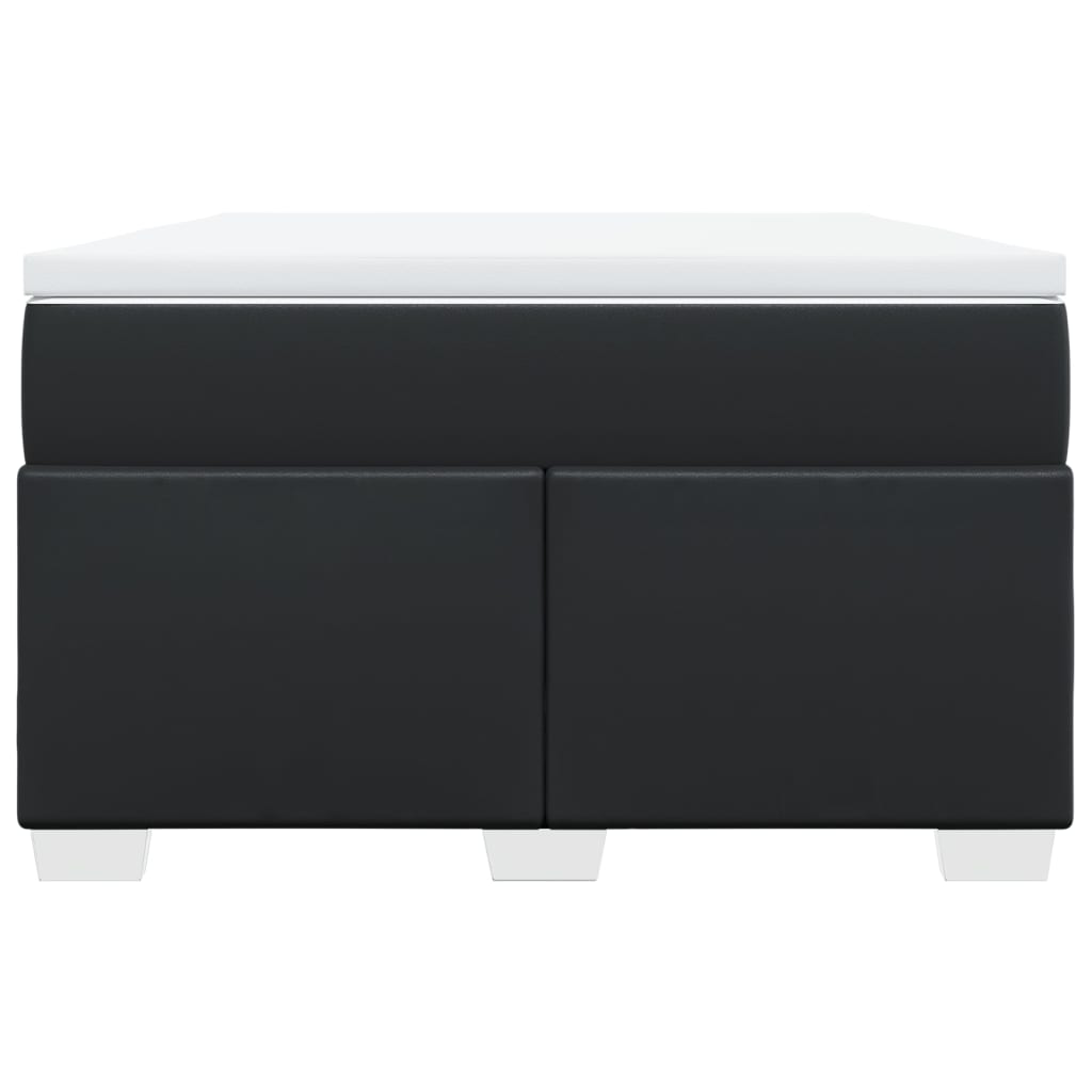 Κρεβάτι Boxspring με Στρώμα Μαύρο 120 x 200 εκ. Συνθετικό Δέρμα - Pakobazaar