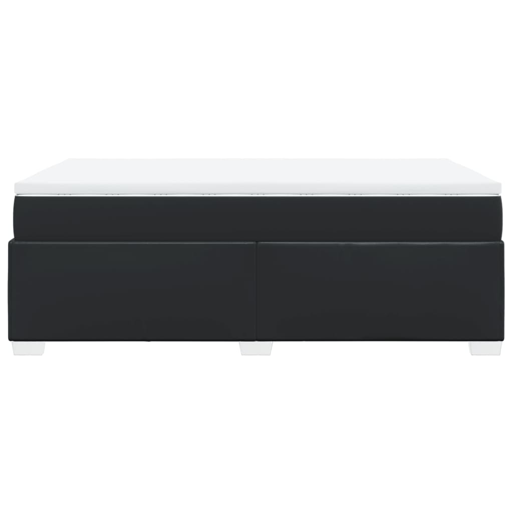Κρεβάτι Boxspring με Στρώμα Μαύρο 120 x 200 εκ. Συνθετικό Δέρμα - Pakobazaar