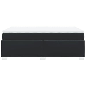 Κρεβάτι Boxspring με Στρώμα Μαύρο 120 x 200 εκ. Συνθετικό Δέρμα - Pakobazaar