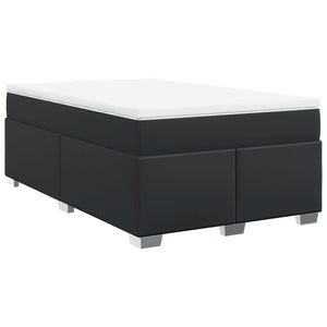 Κρεβάτι Boxspring με Στρώμα Μαύρο 120 x 200 εκ. Συνθετικό Δέρμα - Pakobazaar