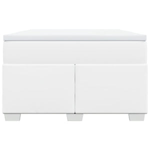 Κρεβάτι Boxspring με Στρώμα Λευκό 120x200εκ.από Συνθετικό Δέρμα - Pakobazaar