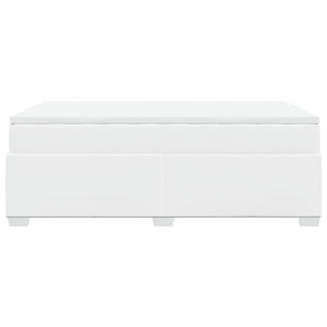 Κρεβάτι Boxspring με Στρώμα Λευκό 120x200εκ.από Συνθετικό Δέρμα - Pakobazaar