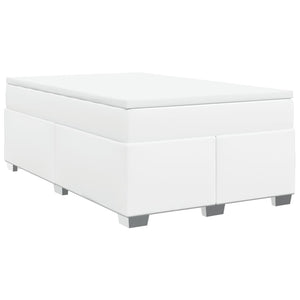 Κρεβάτι Boxspring με Στρώμα Λευκό 120x200εκ.από Συνθετικό Δέρμα - Pakobazaar