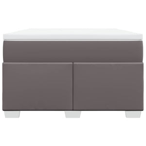 Κρεβάτι Boxspring με Στρώμα Γκρι 120x200εκ. από Συνθετικό Δέρμα