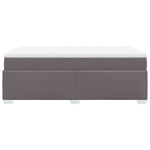 Κρεβάτι Boxspring με Στρώμα Γκρι 120x200εκ. από Συνθετικό Δέρμα