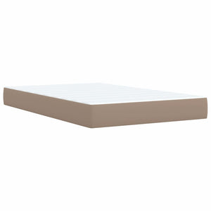 Κρεβάτι Boxspring με Στρώμα Καπουτσίνο 120x200εκ.από Συνθ.Δέρμα - Pakobazaar