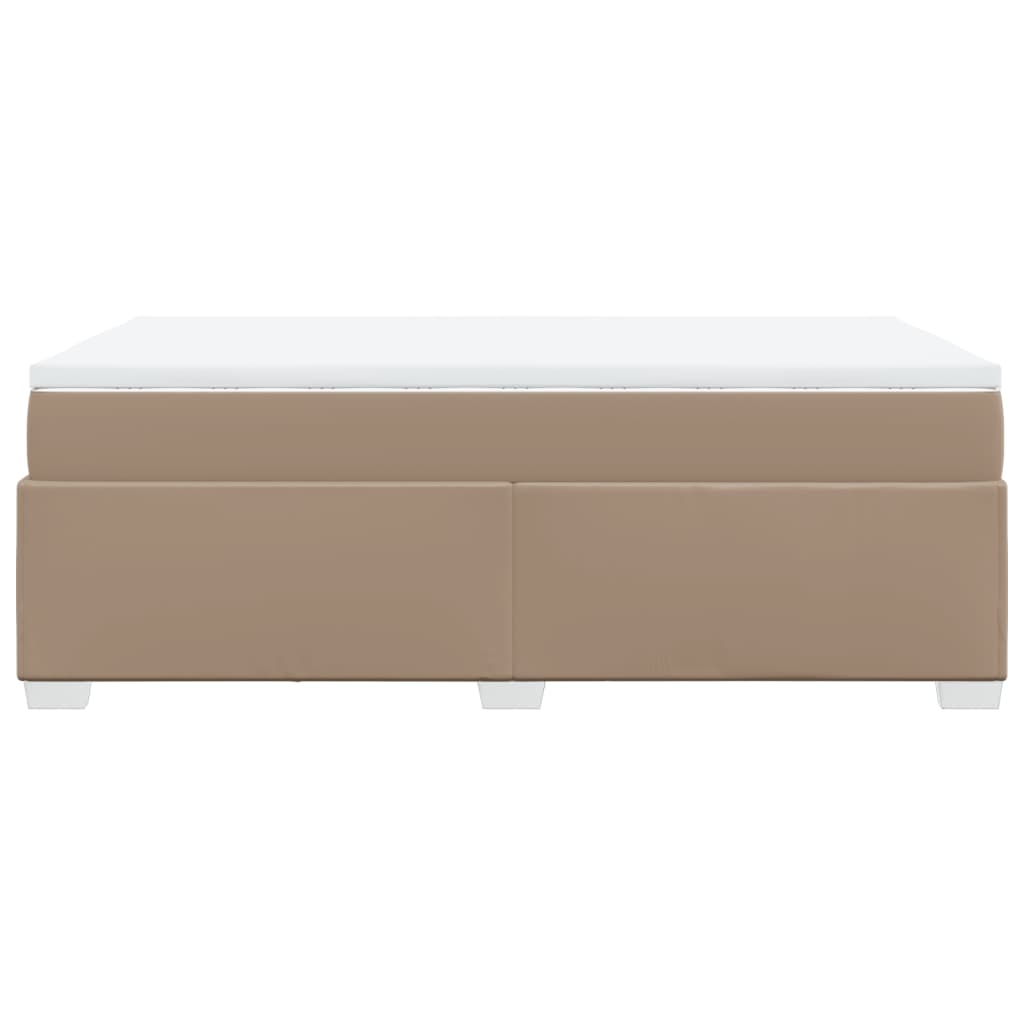 Κρεβάτι Boxspring με Στρώμα Καπουτσίνο 120x200εκ.από Συνθ.Δέρμα - Pakobazaar