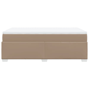 Κρεβάτι Boxspring με Στρώμα Καπουτσίνο 120x200εκ.από Συνθ.Δέρμα - Pakobazaar