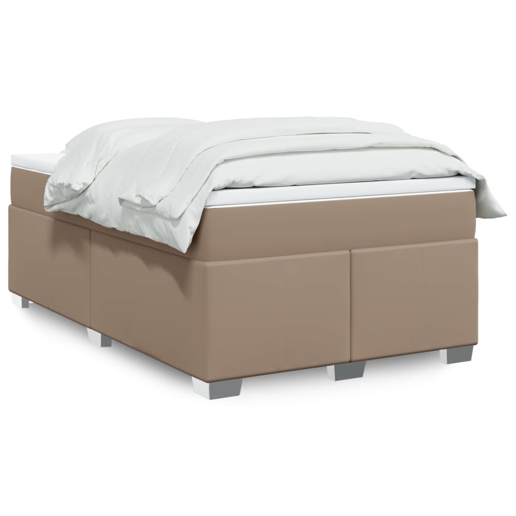 Κρεβάτι Boxspring με Στρώμα Καπουτσίνο 120x200εκ.από Συνθ.Δέρμα - Pakobazaar