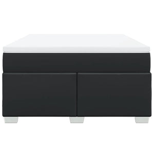 Κρεβάτι Boxspring με Στρώμα Μαύρο 140x190εκ.από Συνθετικό Δέρμα